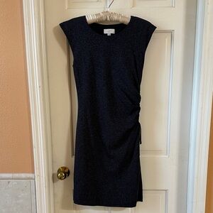 LOFT Black Mini Dress with Ruched Detail